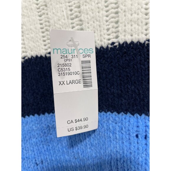 Maurices Cardigan Sweater Size XXL Open Front Striped Colorblock Cozy Knit NEW - Picture 4 of 9